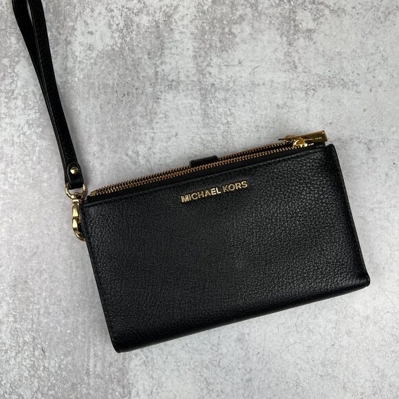 MIchael Kors Jet Set Large Leather Smartphone Wristlet Wallet - Picture 1 of 7